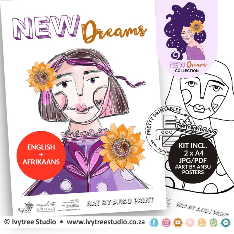 New Dreams Art Poster - New Dreams Collection - Incl. English + Afrikaans