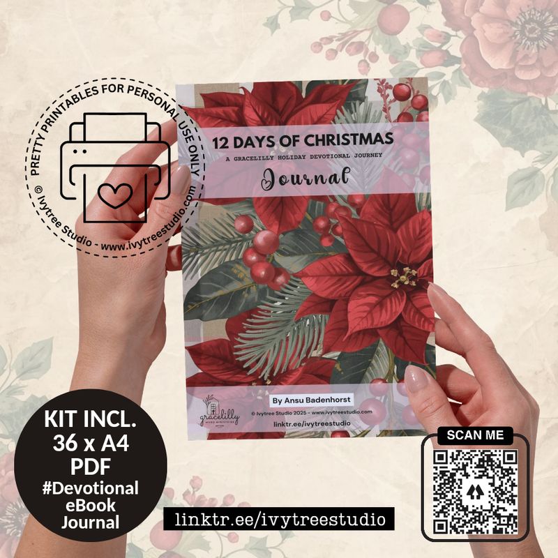 Devotional eBook and Day 1 Journaling Kit - 12 Days of Christmas | Bible Journaling | Ivytree Studio