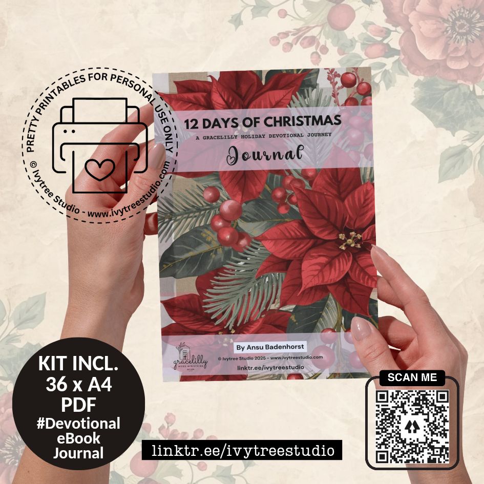 Devotional eBook and Day 1 Journaling Kit - 12 Days of Christmas | Bible Journaling | Ivytree Studio