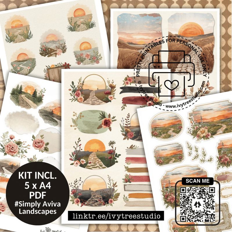 Simply Aviva Landscapes Kit | Aviva Renewed Heart Collection | Bible Journaling | Ivytree Studio