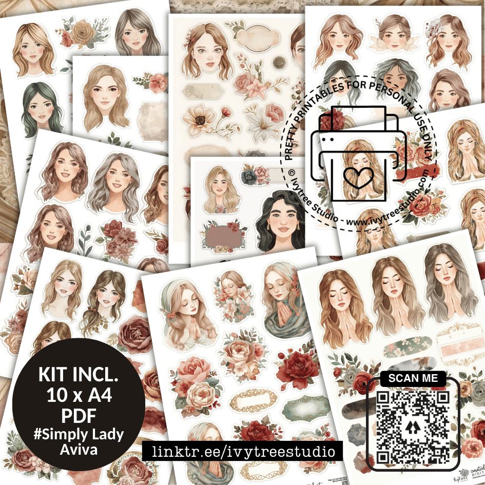 Simply Lady Kit | Aviva Renewed Heart Collection | Bible Journaling | Ivytree Studio