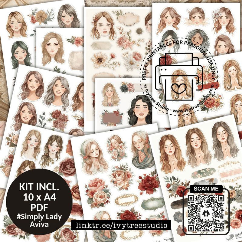 Simply Lady Kit | Aviva Renewed Heart Collection | Bible Journaling | Ivytree Studio