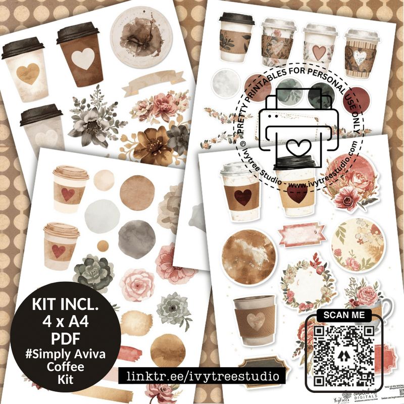 Simply Aviva Coffee Elements Kit | Aviva Renewed Heart Collection | Bible Journaling | Ivytree Studio
