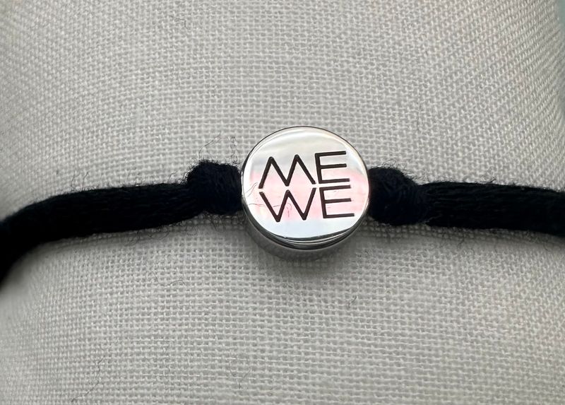 Bracelet - MeWe Editon, Cotton, Steel, Silver - black