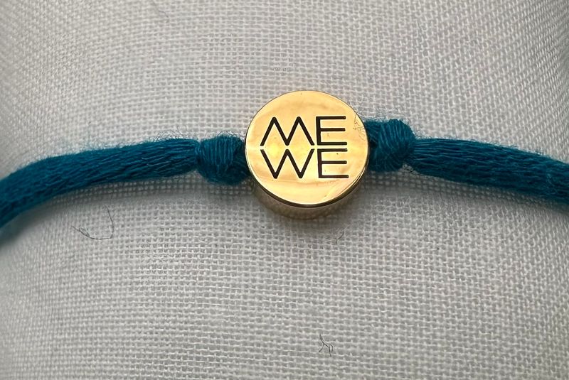 Bracelet - MeWe Editon, Cotton, Steel, Gold - turquoise