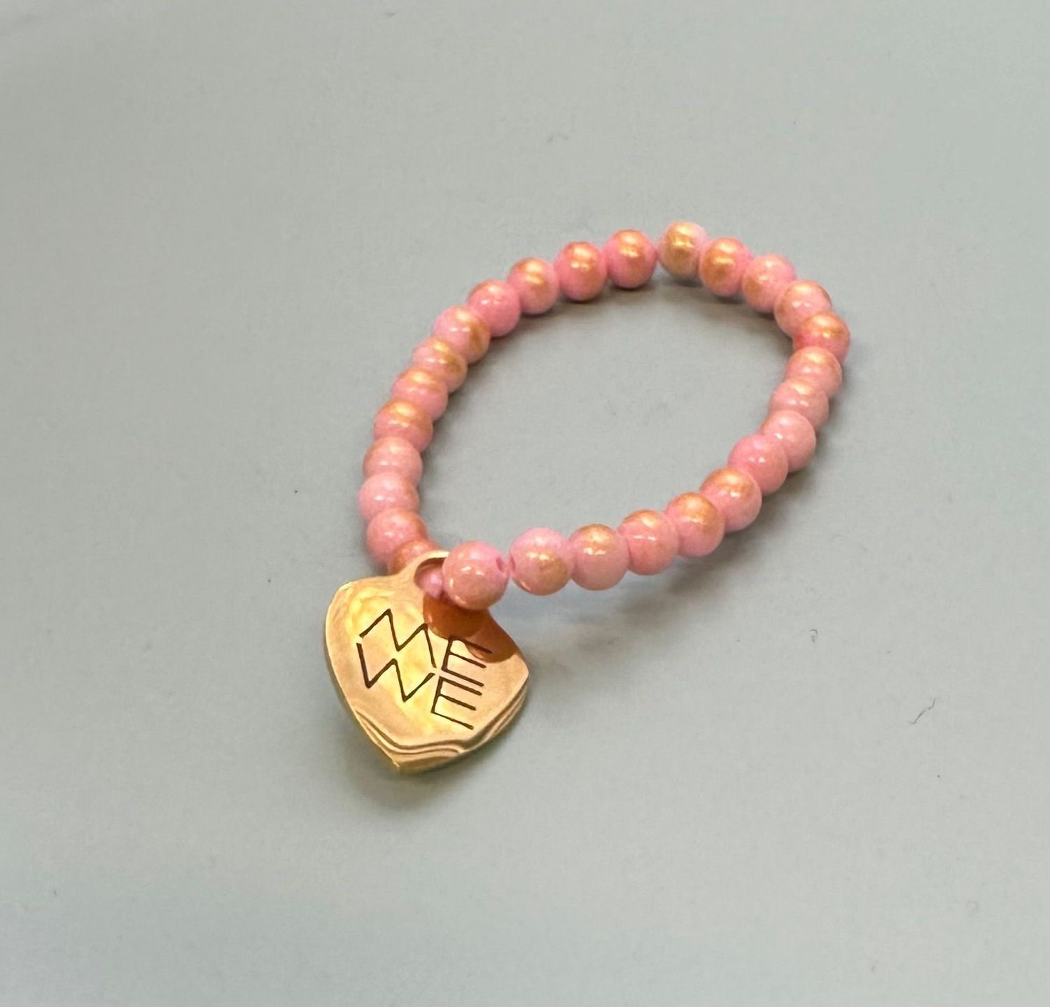 Bracelet - MeWe Edition, pink-gold Pearls, Steel, gold heart - size m