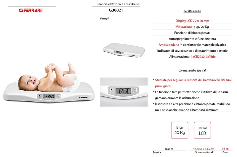 BILANCIA PESA BIMBI G3 FERRARI 5 g/20 Kg