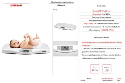 BILANCIA PESA BIMBI G3 FERRARI 5 g/20 Kg