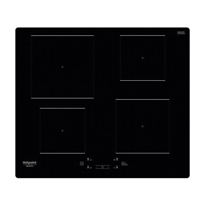 PIANO 60CM INDUZ HOTPOINT 4 ZONE BLK