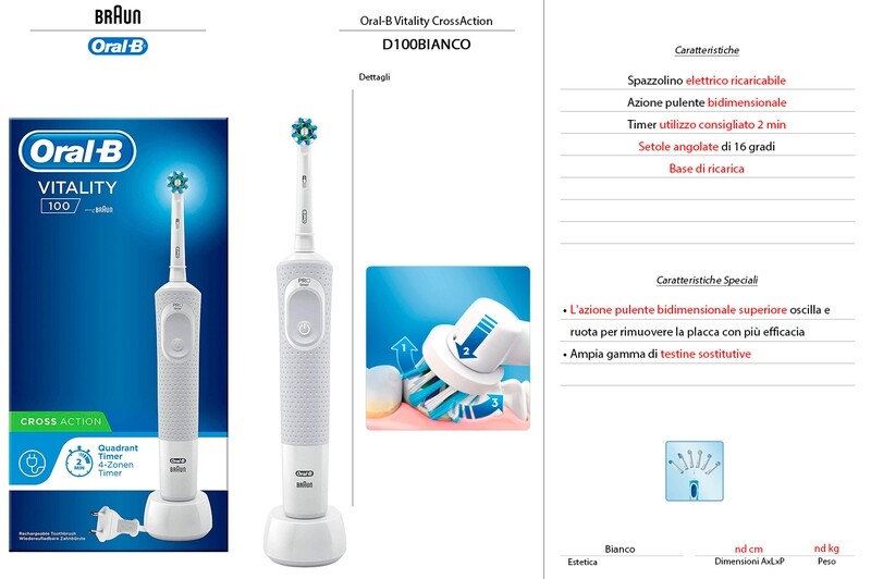 RIMOT DI PLACCA ORAL-B&quot;Vitality 100&quot;
