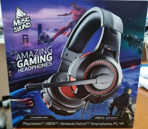 Cuffie Music Sound Amazing Gaming BLACK