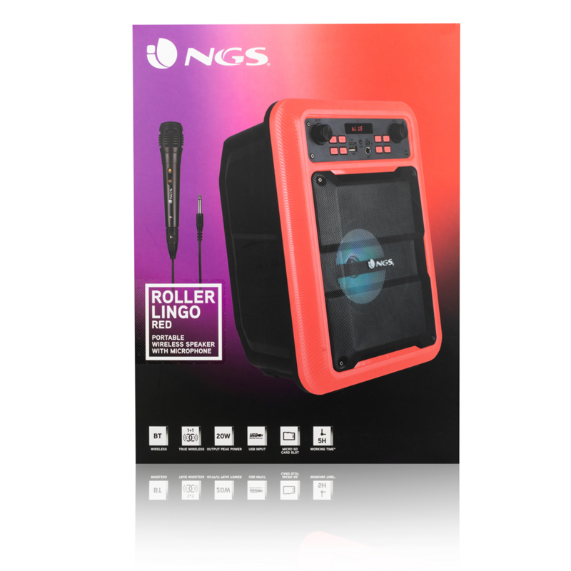 NGS SPEAKER ROLLERLINGO PORTATILE BLUETOOTH TWS + MICROFONO 20W ROSSO