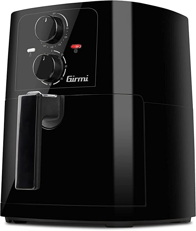 Girmi  ecofrit Black Friggitrice ad Aria, 5 Litri, 1400 Watt, Nero