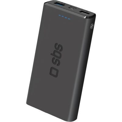 SBS Fast Charge - Power bank Dual USB 10.000 mAh - Nero