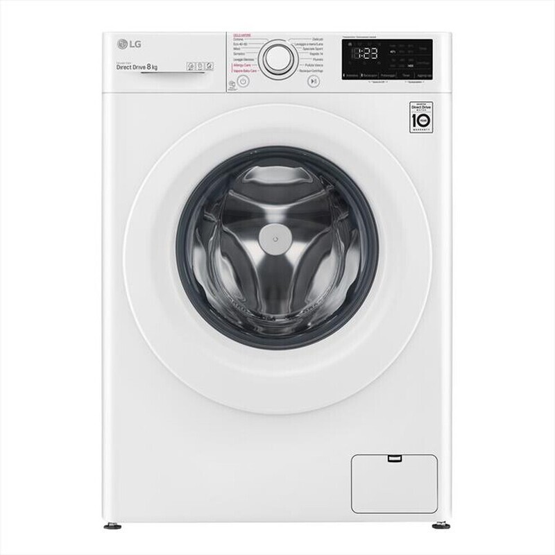 Lavatrice 8kg AI DD™ | Serie V3 Classe B | 1400 giri, Lavaggio a vapore, Inverter Direct Drive | White