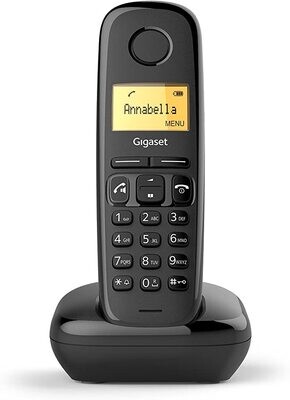 Gigaset A270 Telefono Portatile con Vivavoce, Ampio Display da 1.5 Pollici con Indicazione Data, Ora e Durata Chiamate, Nero