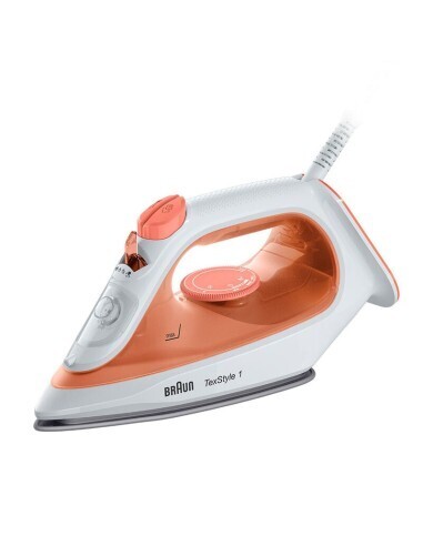 Braun TexStyle 1 SI 1009 Ferro a vapore Piastra antiaderente 1900 W Arancione, Bianco