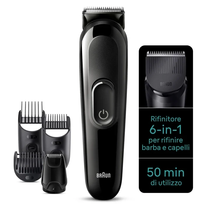 Rifinitore 6-in-1 MGK3410 barba, capelli. Con 50 minuti di utilizzo, nero