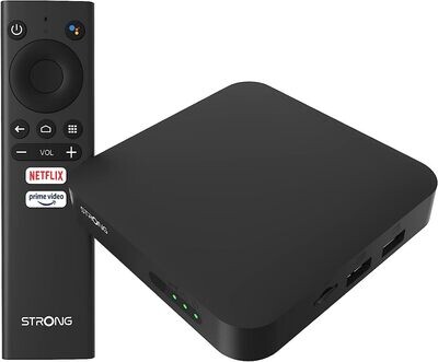 STRONG - ADNROID TV BOX 9.0 NETFLIX COMANDI VOCALI LEAP-S3-nero