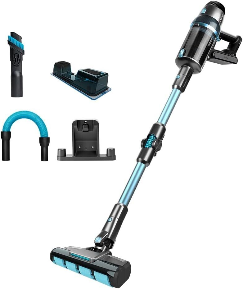 Cecotec Conga Rockstar 2500 Advance ErgoWet Aspirapolvere digitale senza filo 680 W, Motore digitale, Spazzola estraibile, 90 min autonomia, Tubo flessibile, Estensibile, Serbatoio acqua, Accessori