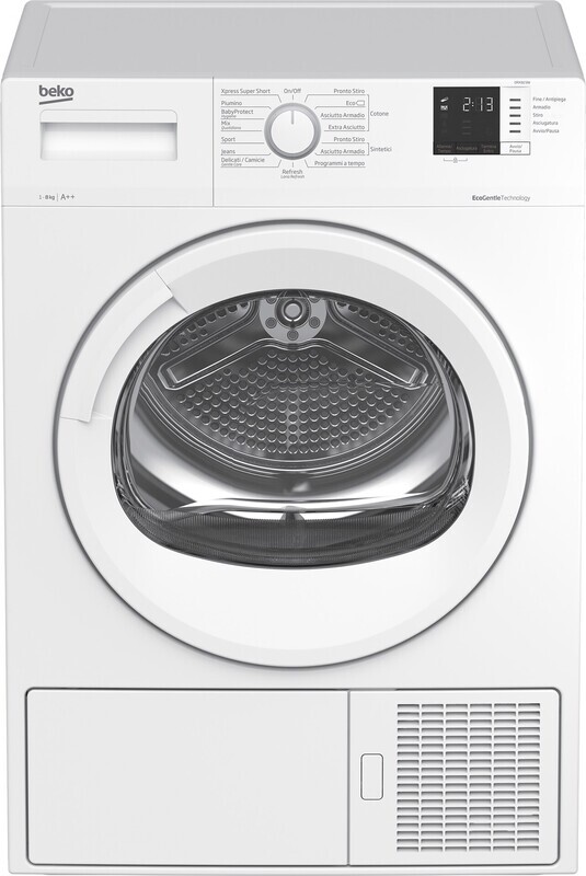 BEKO  asciugatrice Libera installazione Caricamento frontale 8 kg A++ Bianco