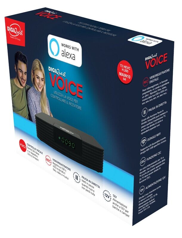 Decoder Digitale Terrestre VOICE - Utilizza la voce - Funziona con Alexa