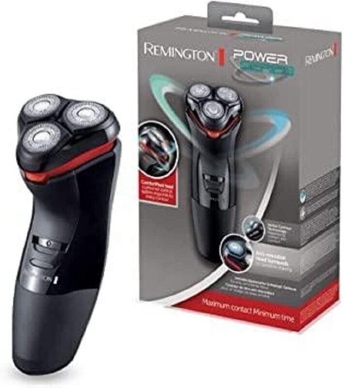 Remington Rasoio uomo con testine rotanti, ricaricabile, lame in acciaio inox antimicrobiche, dobbia traccia, ricarica completa in 4 h,