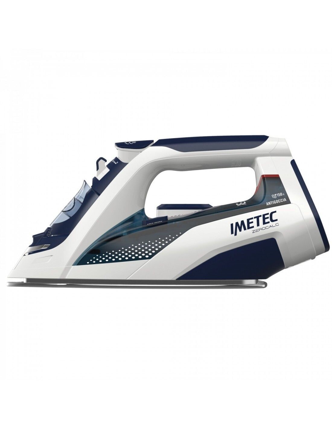 Imetec 9246 Ferro da stiro a secco e a vapore Piastra in Acciaio inossidabile 2400 W Blu, Bianco
