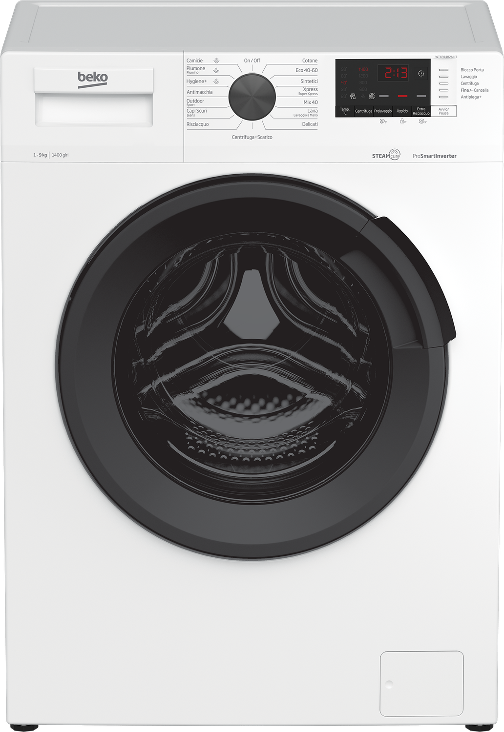 Beko Lavatrice 9kg, Classe A, 1400giri, Vapore
