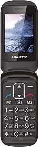 Majestic TLF SILENO 50R FLIP – Senior phone con doppio display TFT a colori, bluetooth, fotocamera, flip attivo,torcia LED, tasto SOS, Base di ricarica