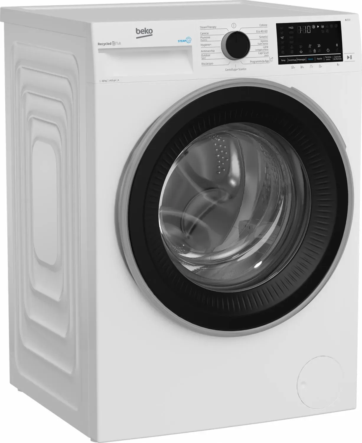 BEKO Lavatrice 12 Kg Classe A Profondità 63 cm Centrifuga 1400 Giri Inverter Funzione Vapore -