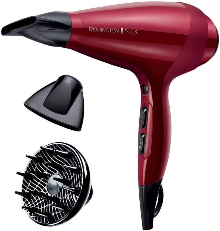 Remington Asciugacapelli Professionale 24000W - Griglia in Ceramica infusa di Proteine della Seta, per risultati più luminosi - Generatore di ioni, Funzione TurboBoost, Flusso D&#39;aria 140Km/h,