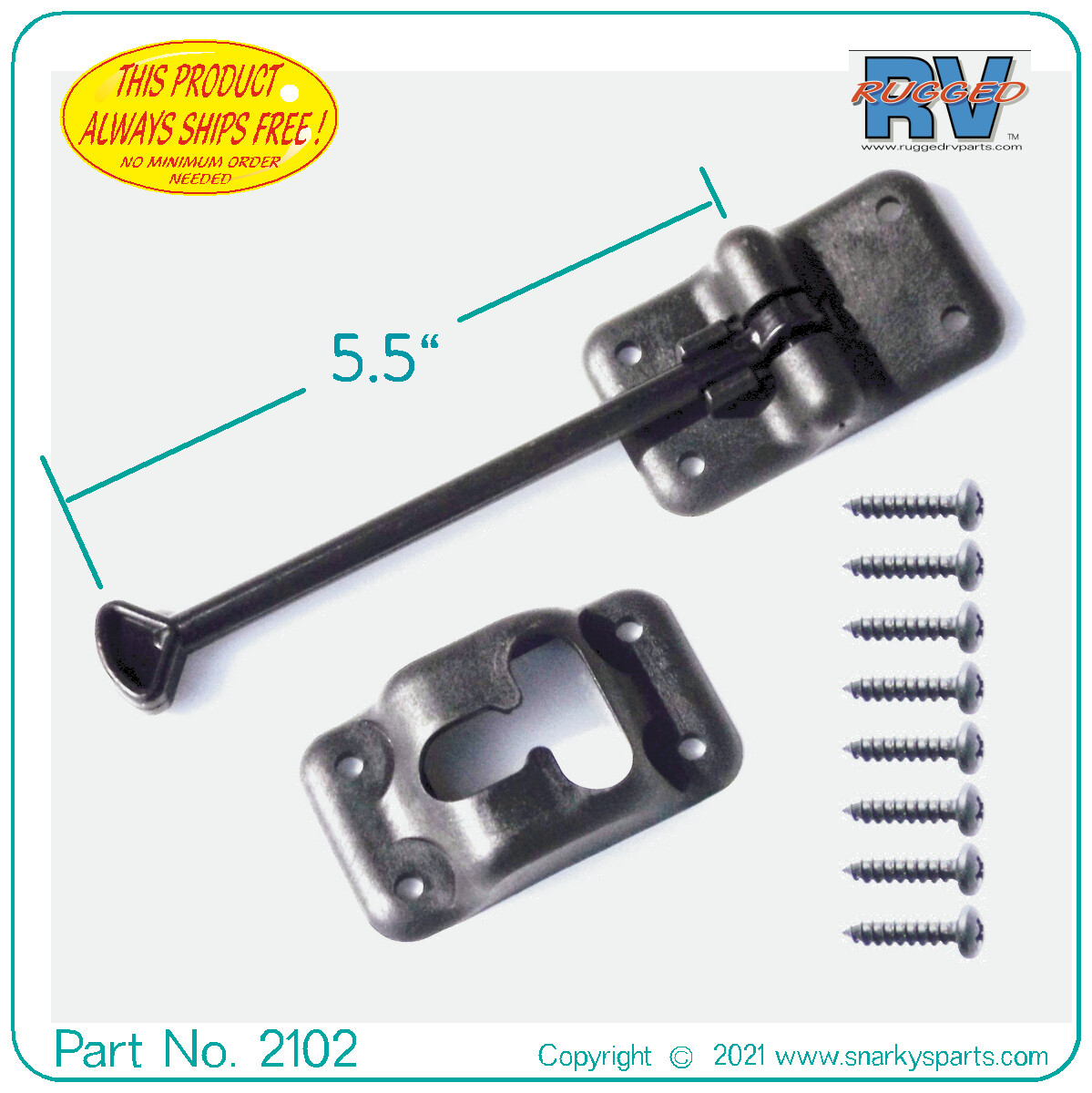 Door Holder Black Plastic 5.5" w Screws