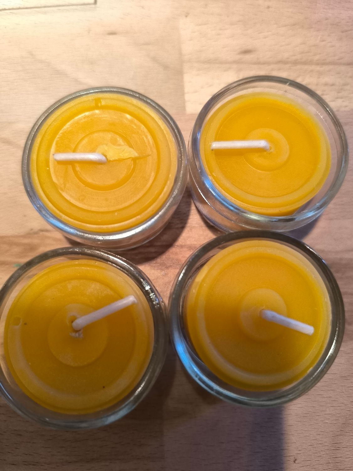 Bienenwachsteelichter 4stk im Glas