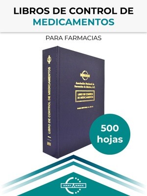 Libro de Control de Medicamentos (500 hojas)