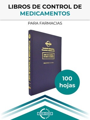 Libro de Control de Medicamentos (100 hojas)