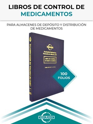 Libro del Control de Medicamentos para Almacenes (100 hojas)