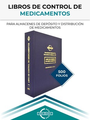 Libro de Control de Medicamentos para Almacenes (500 hojas)