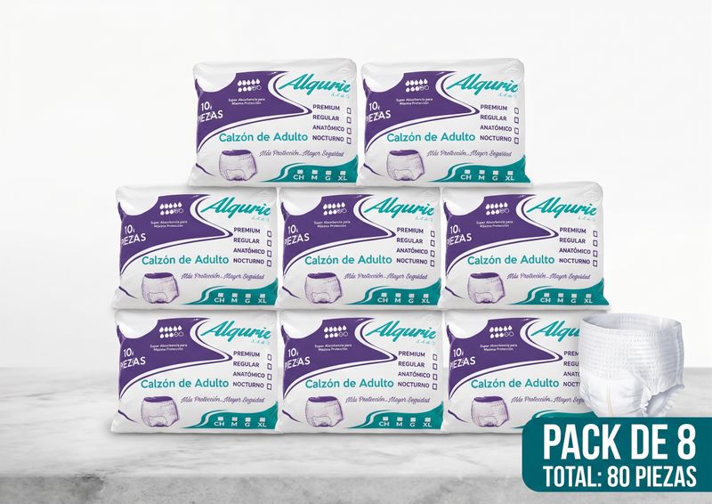 8Pack Calzón de Adulto Alguric Grande