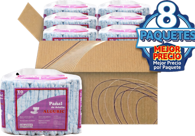 8Pack Pañal de Adulto Alguric Grande 8Pack Pañal de Adulto Alguric Grande