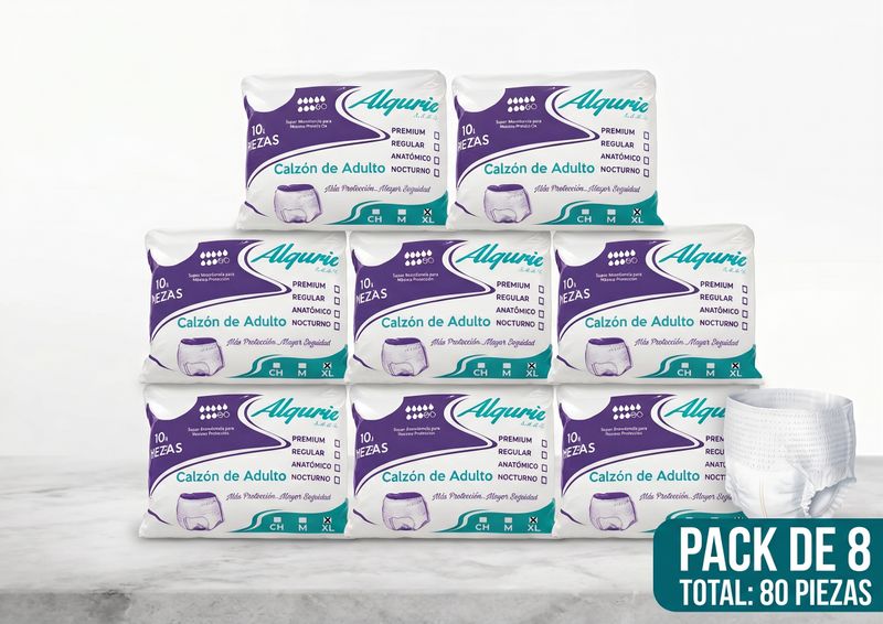 8Pack Calzón de Adulto Alguric XL