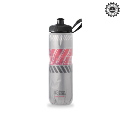 POLAR Sport Insulated Tempo Silver/Racing Bottle Red 24oz (710ml)