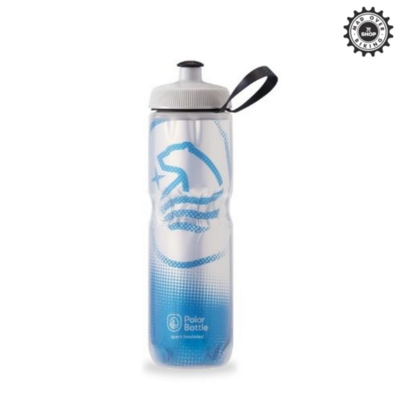 POLAR  Sport Insulated Water Bottle Big Bear Silver/Cobalt Blue 24oz (710ml)