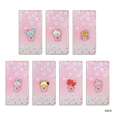 [APR BATCH] BT21 CHERRY BLOSSOM 2024 LEATHER PATCH PASSPORT COVER (L)
