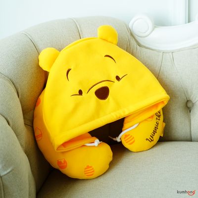 [NEW with TAG] DISNEY WINNIE THE POOH HOODIE NECK CUSHION