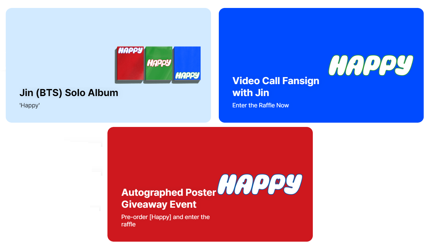 [HAPPY] BTS JIN'S ALBUM  (Weverse POB + Raffle Event)