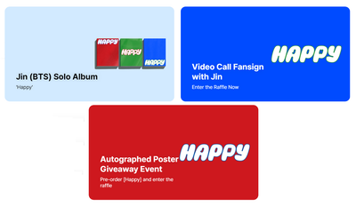 [HAPPY] BTS JIN'S ALBUM  (Weverse POB + Raffle Event)