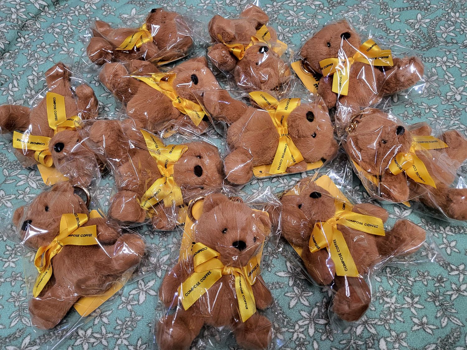 BTS V x COMPOSE CAFE BEAR KEYRING with FREEBIES
