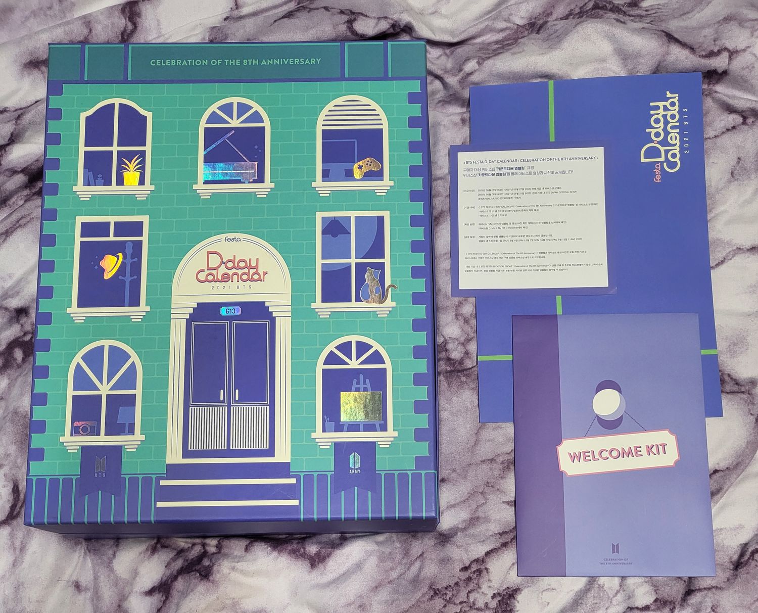 BTS Festa 2021 D-Day Calendar + Official Mini Flags Bundle Set (Take All)
