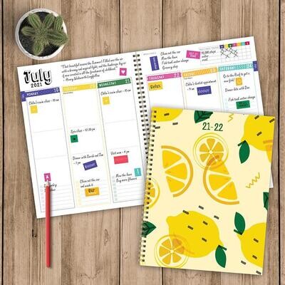 Lemon Slice Spiral Weekly/Monthly Planner w/ Stickers